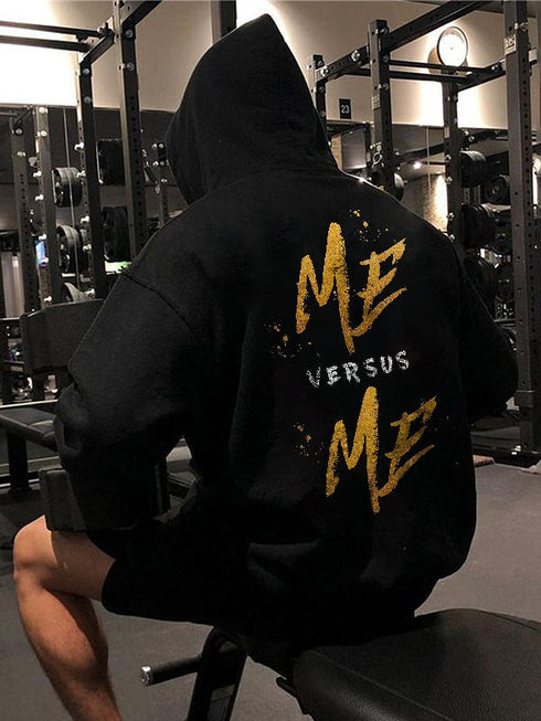 Men's Me Versus Me Printed Gym Hoodie